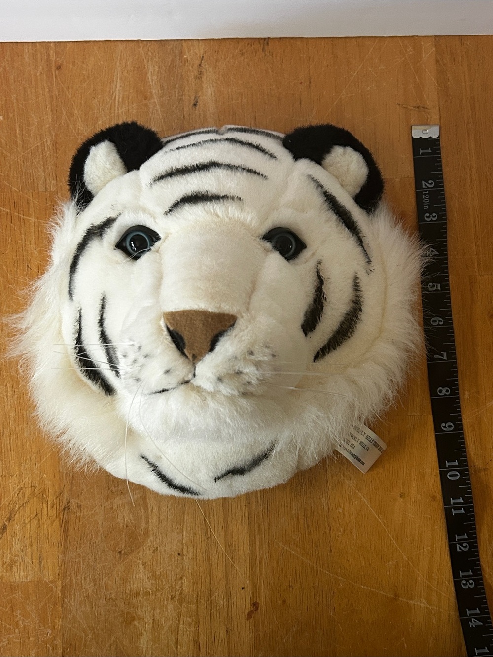 Beverly Hills Teddy Bear WHITE TIGER Nursery 10" Head Wall Hanging With Tag